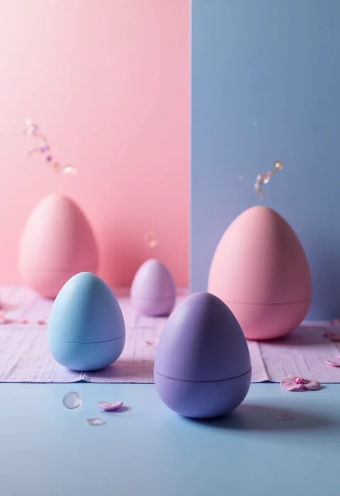 oeufs vibrants roses et bleus